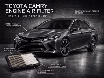 Проверка и замена воздушного фильтра двигателя Toyota Camry