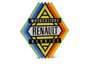 Renault Motoculture Service Double-Sided Porcelain Sign