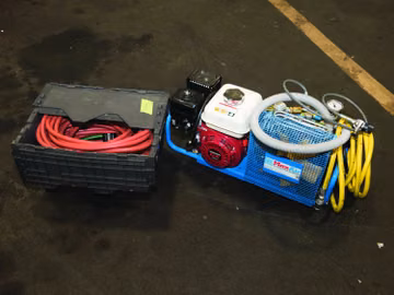 Honda GX 160 Air Compressor & Assorted Air Hoses And Regulators