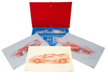 Four Ferrari F50 Lithographs