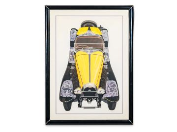 Bugatti Type 55 Framed Painting by Danielle Dessart