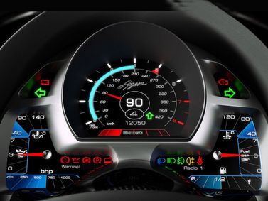 Koenigsegg Agera، تارغا — لوحة العدادات