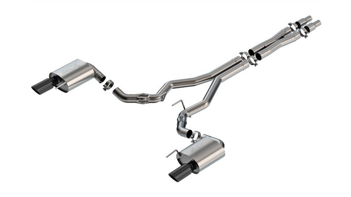 140961BC, BORLA 140961BC Exhaust system Cat-Back ATAK 3" S RD RL AC BC SR Tip: 4" RD X 10.50" Black chrome (Non-active exhaust) for FORD Mustang GT 5.0L V8 2024 في الإمارات العربية المتحدة, دبي. Condition - new. Price ⁦8,890 AED⁩. Photo, seller contacts | AUTO.AE