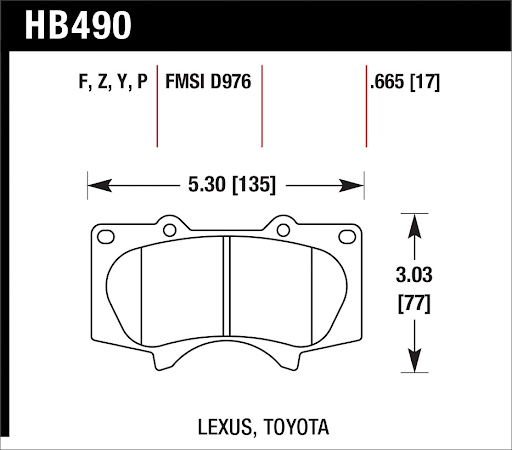 HB490F.665, HAWK HB490F.665 Brake Pads HPS Front TOYOTA 4Runner 2003-2019/LEXUS GX470 2003-2009 4.7L في الإمارات العربية المتحدة, دبي. Condition - new. Price ⁦720 AED⁩. Photo, seller contacts | AUTO.AE