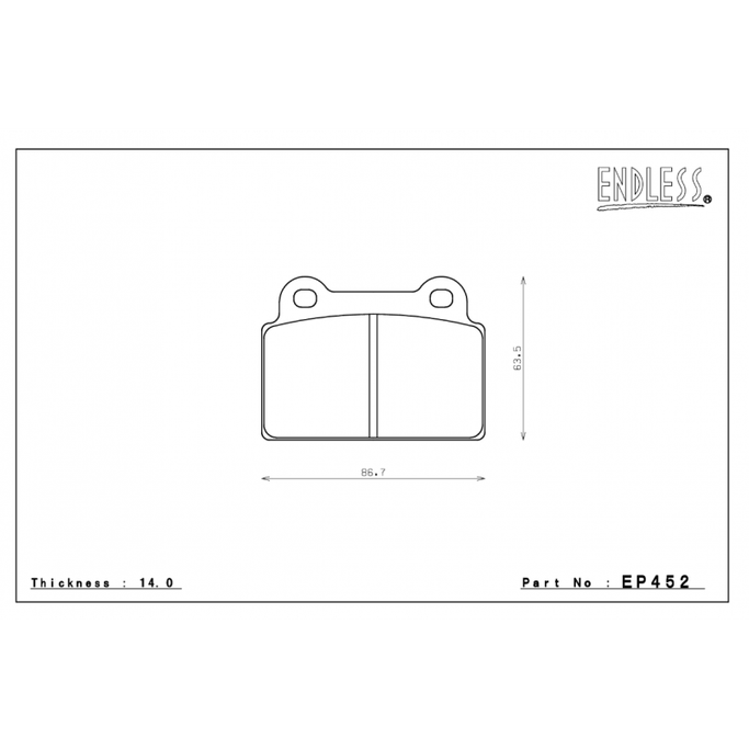 EP452SSS, ENDLESS EP452SSS Rear brake pads for MITSUBISHI LANCER EVO 10 (08-12) في الإمارات العربية المتحدة, دبي. Condition - new. Price 860 AED. Photo, seller contacts | AUTO.AE