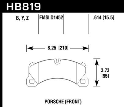 HB819B.614, HAWK HB819B.614 Brake Pads HPS 5.0 Front PORSCHE Cayenne Turbo 2011 в ОАЭ, Дубай. Состояние - новое. Цена 1 520 AED. Фото, контакты продавца | AUTO.AE
