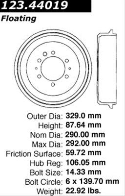 CEB-123-44019, Centric C-Tek Standard Brake Drums for 1960-1980 LAND CRUISER - 123.44019 in UAE, Dubai. Condition - new. Price ⁦410 AED⁩. Photo, seller contacts | AUTO.AE