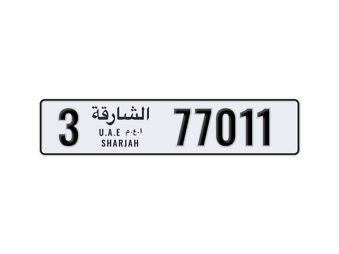لوحة السيارة 3 77011 للبيع في في الإمارات, دبي. 5-رقما – سيارة خاصة | AUTO.AE | إعلان #275400