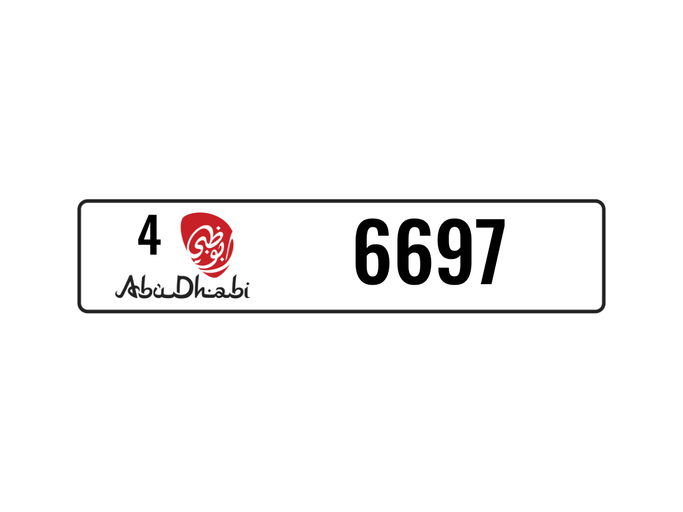 License plate 4 6697 for sale in Abu Dhabi. 4-digit – private car | AUTO.AE