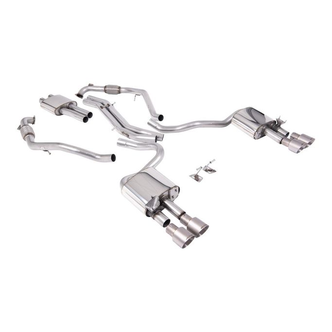 SSXAU1122, MILLTEK SSXAU1122 Cat-Back Exhaust, 2.5" (Brushed Titanium GT-100 Trims) for AUDI S5 (B9) 2017- in UAE, Dubai. Condition - new. Price 19,420 AED. Photo, seller contacts | AUTO.AE