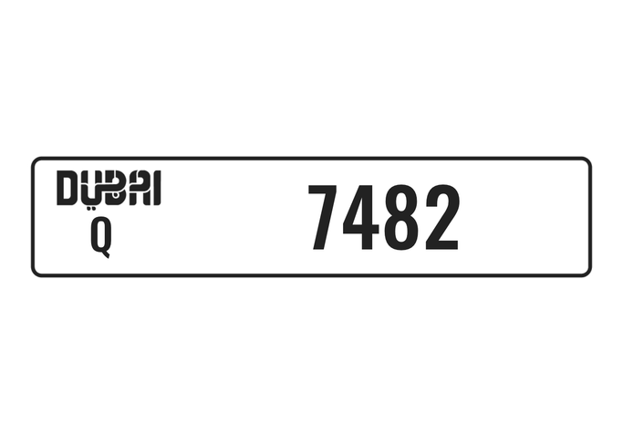 License plate Q 7482 for sale in Dubai. 4-digit – private car | AUTO.AE