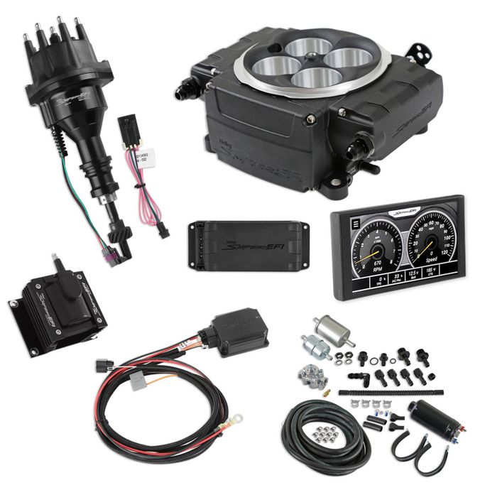 SNE-5505115PKSBF, Holley Sniper 2 EFI 650 HP Inline Pump Fuel Injection Systems with Power Distribution Module 550-511-5PK-SBF in UAE, Dubai. Condition - new. Price 11,820 AED. Photo, seller contacts | AUTO.AE