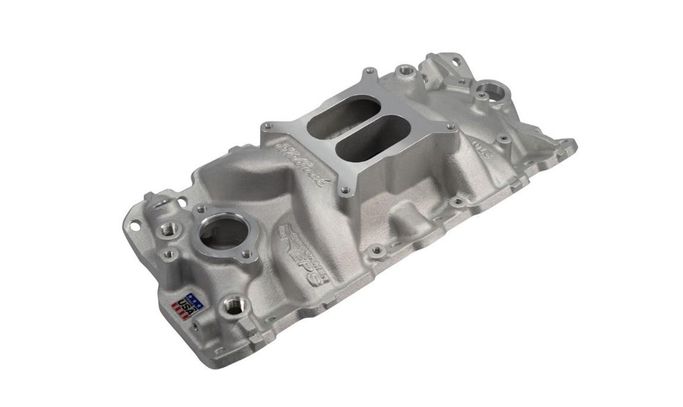 EDL-2701, Edelbrock Performer EPS Dual Plane Aluminum SBC Intake Manifold 2701 in UAE, Dubai. Condition - new. Price 1,180 AED. Photo, seller contacts | AUTO.AE