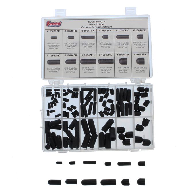SUM-RP10073, Summit Racing™ 115-Piece Vacuum Line Cap Kit – 1/8 in. to 1/2 in. for Carburetor Manifold & Vacuum Port Sealing SUM-RP10073 في الإمارات العربية المتحدة, دبي. Condition - new. Price ⁦190 AED⁩. Photo, seller contacts | AUTO.AE