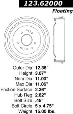 CEB-123-62000, Centric C-Tek Standard Brake Drums 123.62000 в ОАЭ, Дубай. Состояние - новое. Цена 270 AED. Фото, контакты продавца | AUTO.AE