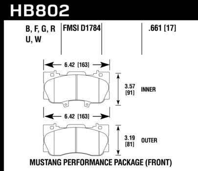 HB802F.661, HAWK HB802F.661 Brake Padss HPS Front FORD Mustang EcoBoost/GT 2015-2019 в ОАЭ, Дубай. Состояние - новое. Цена 900 AED. Фото, контакты продавца | AUTO.AE