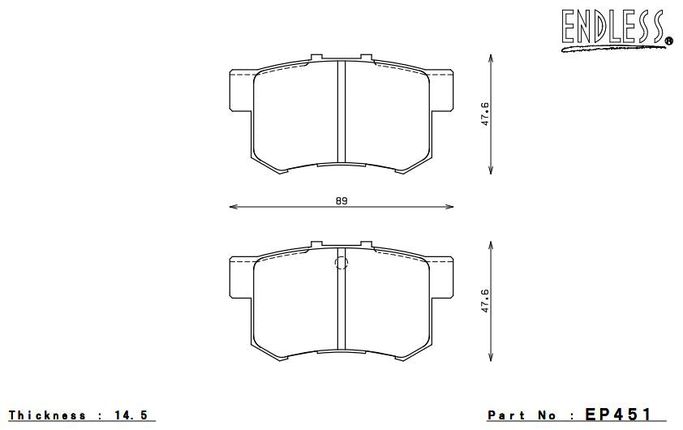 EP451MA45B, ENDLESS EP451MA45B Rear brake pads HONDA S2000 (00-09) in UAE, Dubai. Condition - new. Price 1,900 AED. Photo, seller contacts | AUTO.AE