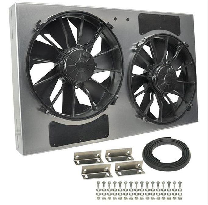 DER-16838, 12 Inch 4,000 CFM Derale High-Output Dual RAD Fan and Shroud Kit 16838 в ОАЭ, Дубай. Состояние - новое. Цена ⁦3 020 AED⁩. Фото, контакты продавца | AUTO.AE