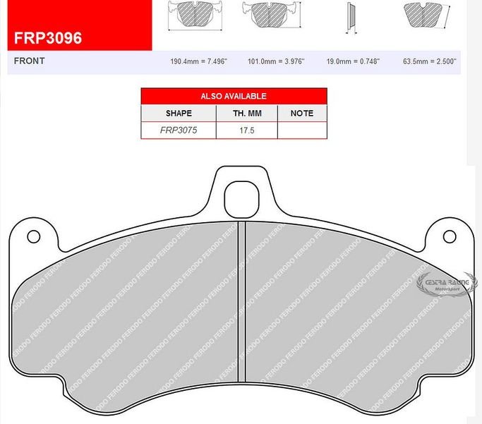 FRP3096ZB, FERODO FRP3096ZB Front Brake Pads DSUNO for PORSCHE 911 GT3 CUP (997) в ОАЭ, Дубай. Состояние - новое. Цена ⁦2 510 AED⁩. Фото, контакты продавца | AUTO.AE
