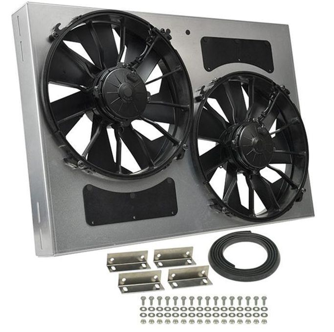 DER-16842, 12 Inch 4,000 CFM Derale High-Output Dual RAD Fan and Shroud Kit 16842 в ОАЭ, Дубай. Состояние - новое. Цена ⁦3 020 AED⁩. Фото, контакты продавца | AUTO.AE