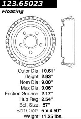 CEB-123-65023, Centric C-Tek Standard Brake Drums 123.65023 in UAE, Dubai. Condition - new. Price 180 AED. Photo, seller contacts | AUTO.AE