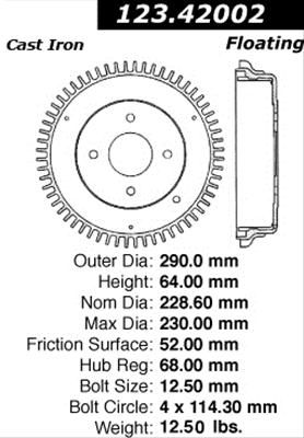 CEB-123-42002, Centric C-Tek Standard Brake Drums for 1970-1973 240Z, 1974-1975 260Z, 1975-1978 280Z - 123.42002 في الإمارات العربية المتحدة, دبي. Condition - new. Price ⁦320 AED⁩. Photo, seller contacts | AUTO.AE