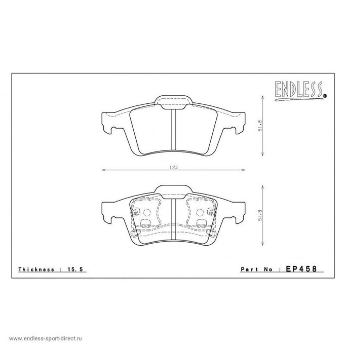 EP458SSY, ENDLESS EP458SSY Rear brake pads MAZDA 3 (04-12) في الإمارات العربية المتحدة, دبي. Condition - new. Price 720 AED. Photo, seller contacts | AUTO.AE