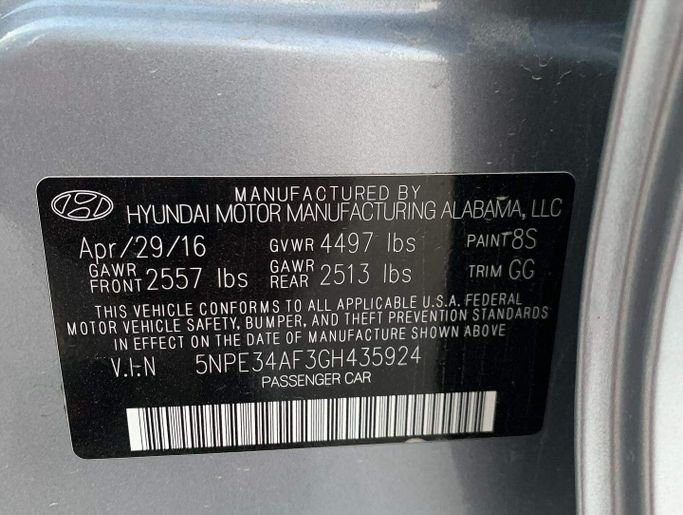 Used Hyundai Sonata VII (LF), 2.0 l, 2016 in Abu Dhabi by Al Fajr Automobile showroom, Grey color. GCC Specs | AUTO.AE