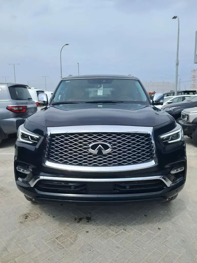 New Infiniti QX80 I Facelift 3, 5.6 l, 2023 in Abu Dhabi by Kingdom Automobile Showroom, Black color. American Specs | AUTO.AE