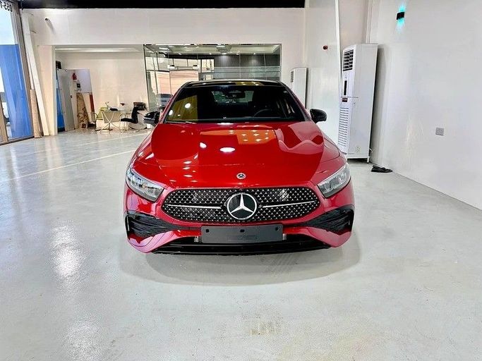 New Mercedes-Benz A-Class AMG 35 AMG II (W177) Facelift, 2.0 l, 2025 in Abu Dhabi by Al Ramz Motors, Red color. GCC Specs | AUTO.AE