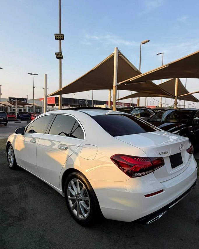 Used Mercedes-Benz A-Class 220 IV (W177), 2.0 l, 2022 in Sharjah by Al Masah Al Malakia, White color. American Specs | AUTO.AE