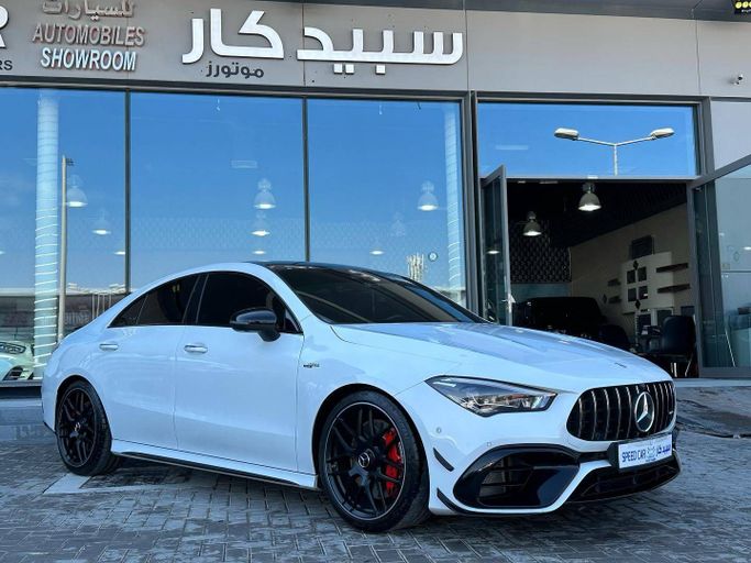New Mercedes-Benz CLA AMG 45 AMG S II (C118, X118), 2.0 l, 2022 in Abu Dhabi by Speed Car Motors, White color. GCC Specs | AUTO.AE
