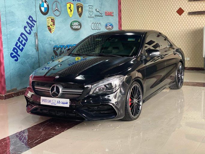 Used Mercedes-Benz CLA AMG 45 AMG I (C117, X117), 2.0 l, 2015 in Abu Dhabi by Speed Car Motors, Black color. GCC Specs | AUTO.AE