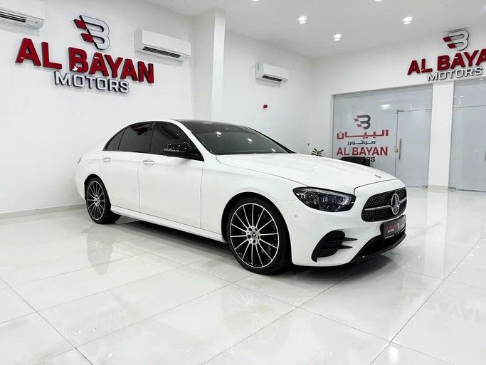 Used Mercedes-Benz E-Class 300 V (W213, S213, C238) Facelift, 2.0 l, 2022 in Abu Dhabi by Al Bayan Motors, White color. GCC Specs | AUTO.AE