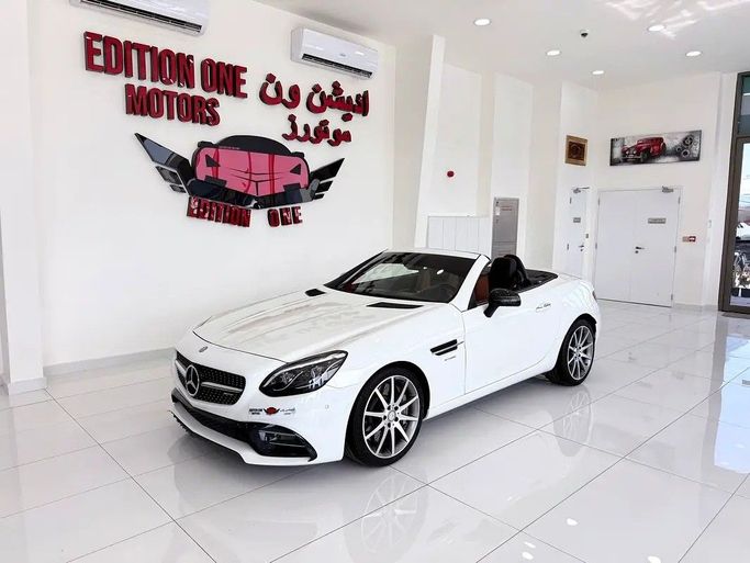 Used Mercedes-Benz SLC AMG I (R172), 3.0 l, 2017 in Abu Dhabi by Edition One Motors, White color. GCC Specs | AUTO.AE