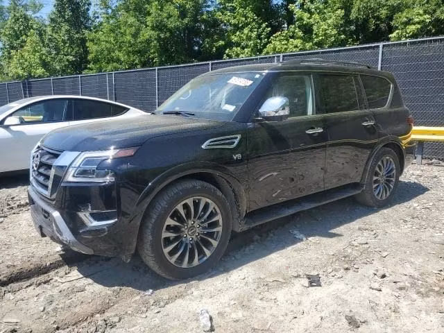 Подержанный Nissan Armada II Рестайлинг, 5.6 л, 2022 в Абу-Даби от Drive Time Motors Черный цвет. Американская | AUTO.AE