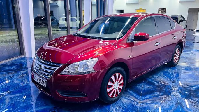 مستعملة Nissan Sentra سابعاً (B17), 1.6 l, 2014 في في الإمارات, أبوظبي من Al Fateh Used Automobiles Showroom، اللون أحمر. مواصفات الخليج | AUTO.AE | إعلان #274303