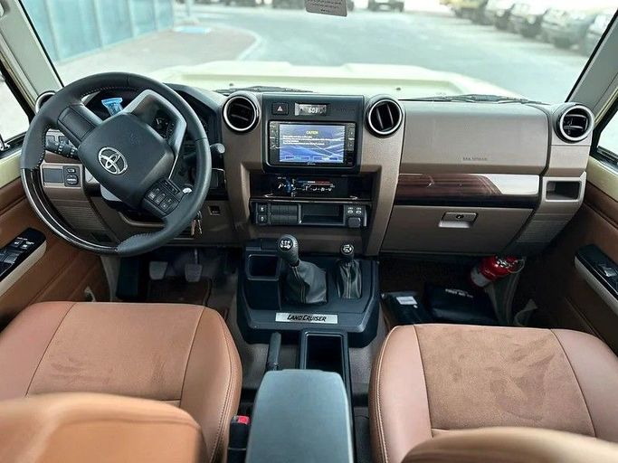 New Toyota Land Cruiser 70 Series Facelift 2, 4.0 l, 2025 in Abu Dhabi by Al Lulu Cars, Beige color. GCC Specs | AUTO.AE