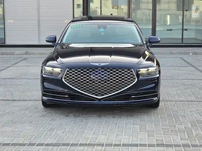 مستعملة Genesis G90 أنا فيس ليفت، 5.0 لتر، 2022 في الإمارات، عجمان من ALWAJAHA AUTO، اللون أزرق. المواصفات الأمريكية | AUTO.AE | إعلان #282530