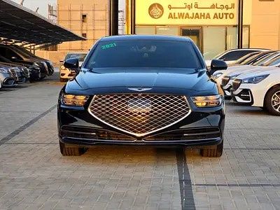 مستعملة Genesis G90 أنا فيس ليفت، 3.8 لتر، 2021 في الإمارات، عجمان من ALWAJAHA AUTO، اللون أسود. المواصفات الكورية | AUTO.AE | إعلان #282559