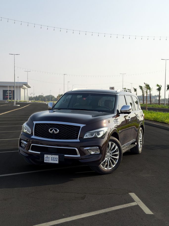 Used Infiniti QX80 I (Z62) Facelift, 5.6 l, 2017 in UAE, Ajman by EBARIZ AUTO, Brown color. GCC Specs | AUTO.AE | Listing #279167