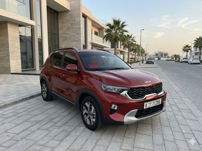 Kia Sonet I, 2024  دفع رباعي 5 أبواب للتأجير في في عجمان من Eagle Rent A Car، اللون أحمر | AUTO.AE | إعلان #1533