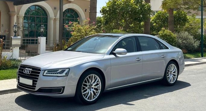 Used ⁦Audi A8 Long 50 TFSI III (D4) Facelift, 3.0 l, 2015⁩ in Bahrain, Ar Rifā‘ by Platinum Company Car, Silver color.  | AUTO.AE | Listing #287876