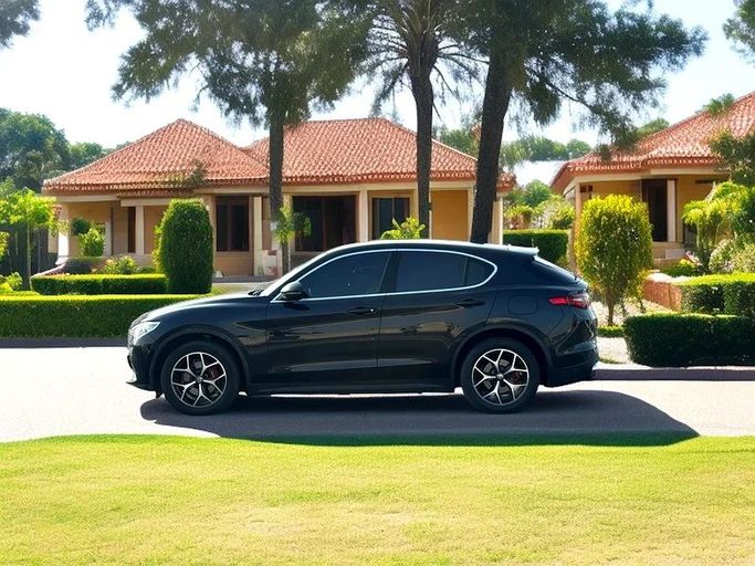 Подержанный Alfa Romeo Stelvio I, 2.0 л, 2019 в Дубае от Andaleeb Cars Черный цвет. GCC | AUTO.AE