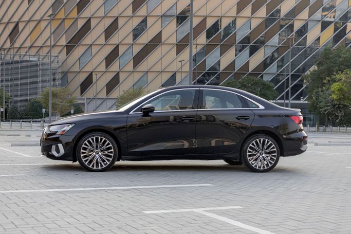 Audi A3 40 TFSI IV (8Y), 2023 economy sedan for rent in Dubai by Macan Luxury Motors, black color | AUTO.AE