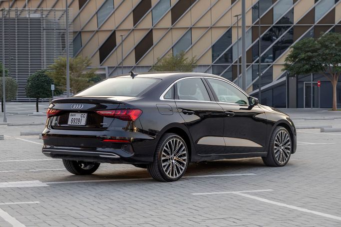Audi A3 40 TFSI IV (8Y), 2023 economy sedan for rent in Dubai by Macan Luxury Motors, black color | AUTO.AE