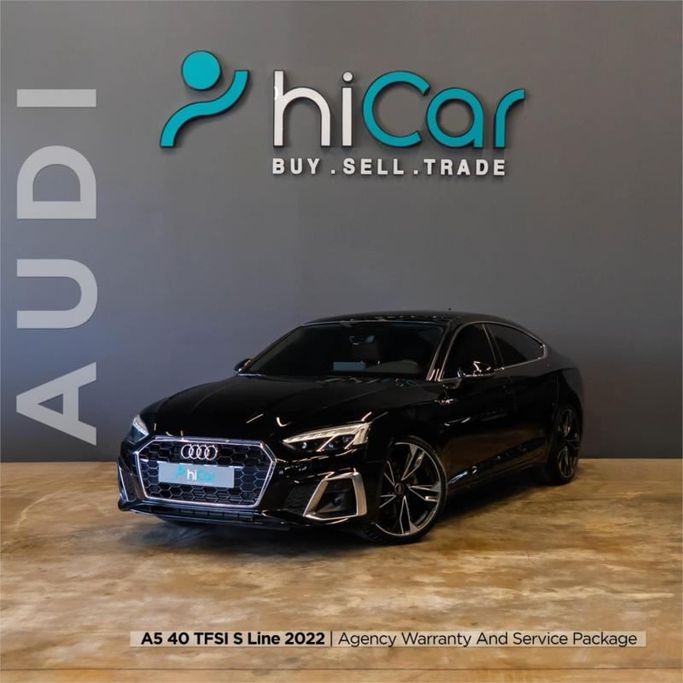 جديدة Audi A5 40 TFSI عملية فيس ليفت II (F5), 2.0 l, 2022 في في دبي من Hi Car Approved Pre-Owned Cars Showroom، اللون أسود. مواصفات الخليج | AUTO.AE | إعلان #264436