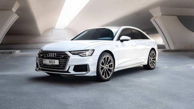 Audi A6 45 TFSI V (C8) Facelift, 2026 business sedan l for rent in Dubai by DELTA RENTALS, white color | AUTO.AE