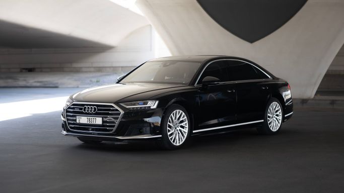 Audi A8 55 TFSI IV (D5), 2021 business sedan for rent in Dubai by AVA car rental, black color | AUTO.AE