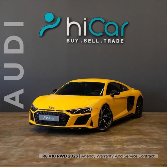 Подержанный Audi R8 V10 II (4S) Рестайлинг, 5.2 л, 2023 в Дубае от Hi Car Approved Pre-Owned Cars Showroom Желтый цвет. GCC | AUTO.AE